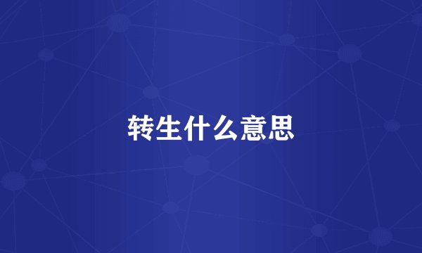 转生什么意思