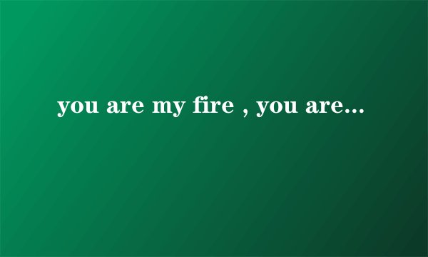 you are my fire , you are desire 出自哪首歌