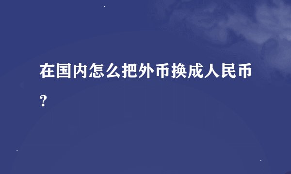 在国内怎么把外币换成人民币？