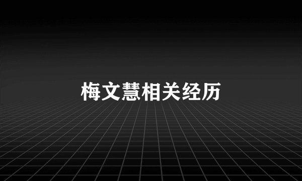 梅文慧相关经历