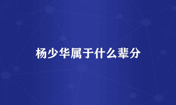 杨少华属于什么辈分