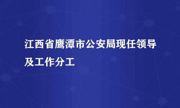 江西省鹰潭市公安局现任领导及工作分工