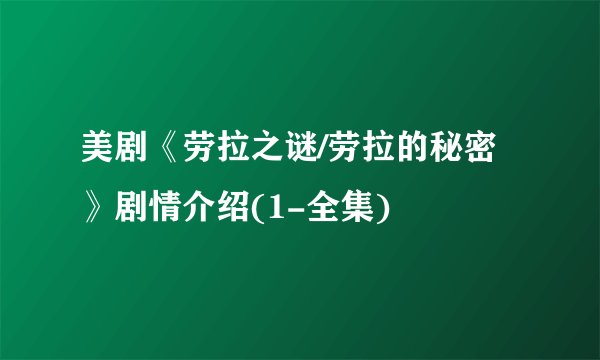 美剧《劳拉之谜/劳拉的秘密》剧情介绍(1-全集)