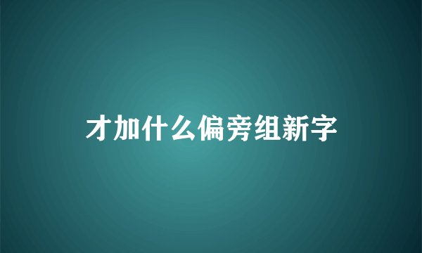 才加什么偏旁组新字