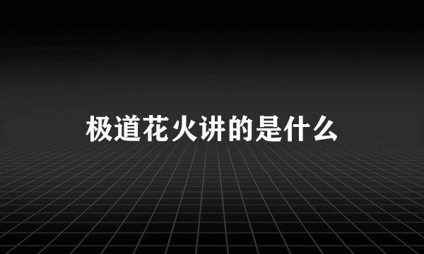 极道花火讲的是什么