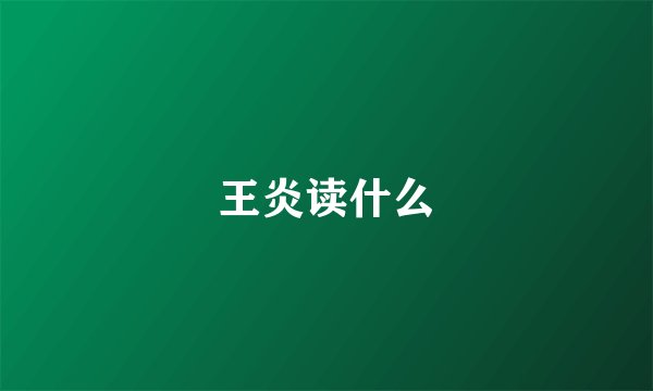 王炎读什么