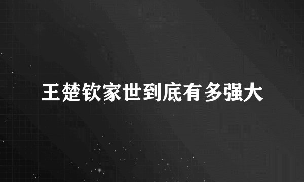 王楚钦家世到底有多强大