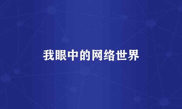 我眼中的网络世界