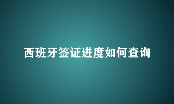 西班牙签证进度如何查询