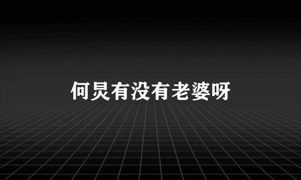 何炅有没有老婆呀