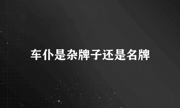 车仆是杂牌子还是名牌