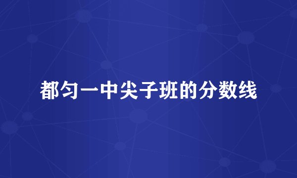 都匀一中尖子班的分数线