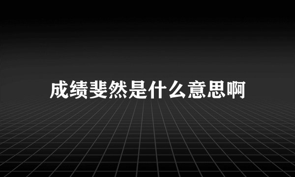 成绩斐然是什么意思啊