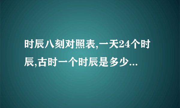 时辰八刻对照表,一天24个时辰,古时一个时辰是多少刻钟,分别叫什么?