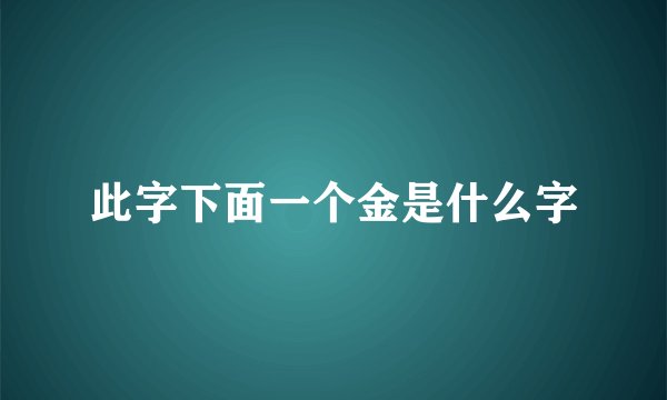 此字下面一个金是什么字