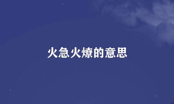 火急火燎的意思