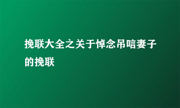 挽联大全之关于悼念吊唁妻子的挽联