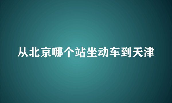 从北京哪个站坐动车到天津