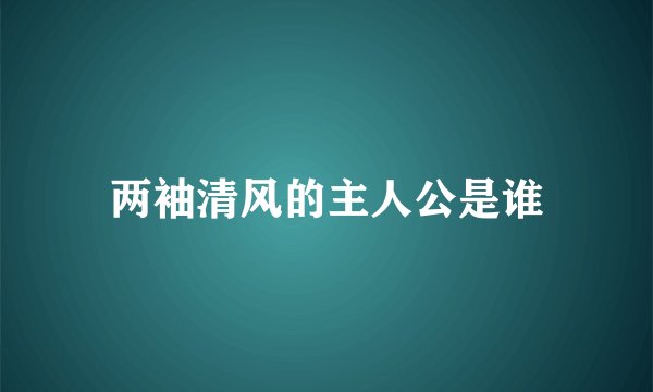两袖清风的主人公是谁