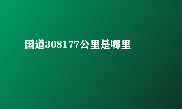 国道308177公里是哪里
