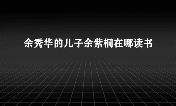 余秀华的儿子余紫桐在哪读书