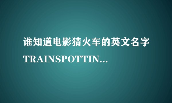 谁知道电影猜火车的英文名字TRAINSPOTTING是什么意思?光查字典不算