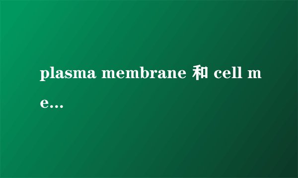 plasma membrane 和 cell membrane 区别在哪里