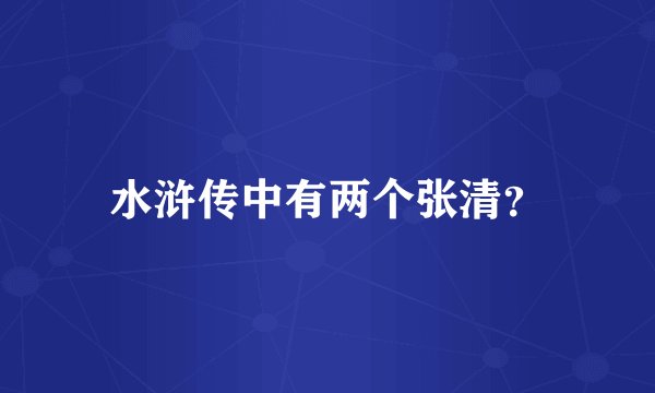 水浒传中有两个张清？