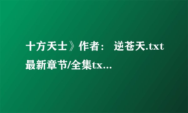 十方天士》作者： 逆苍天.txt最新章节/全集txt免费下载