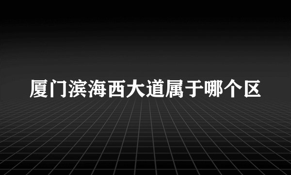 厦门滨海西大道属于哪个区