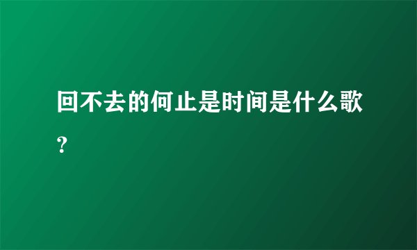 回不去的何止是时间是什么歌？
