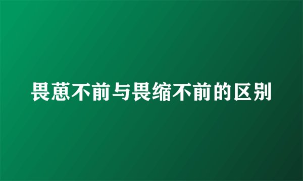 畏葸不前与畏缩不前的区别