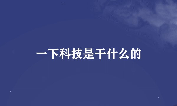 一下科技是干什么的