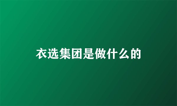 衣选集团是做什么的