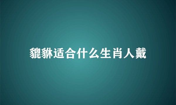 貔貅适合什么生肖人戴