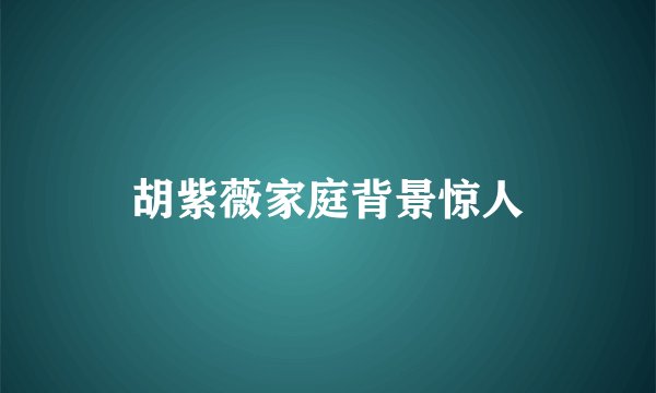 胡紫薇家庭背景惊人