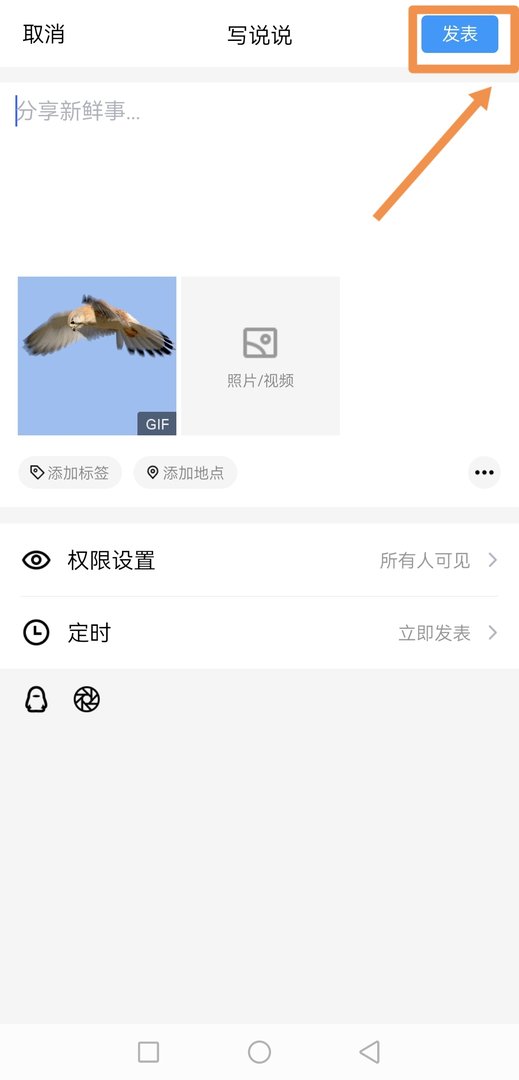 手机QQ怎么发表动态图片