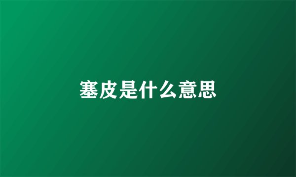 塞皮是什么意思