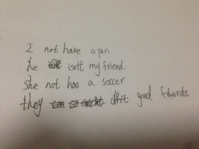 1.I have a pen 变为否定句 2.he is