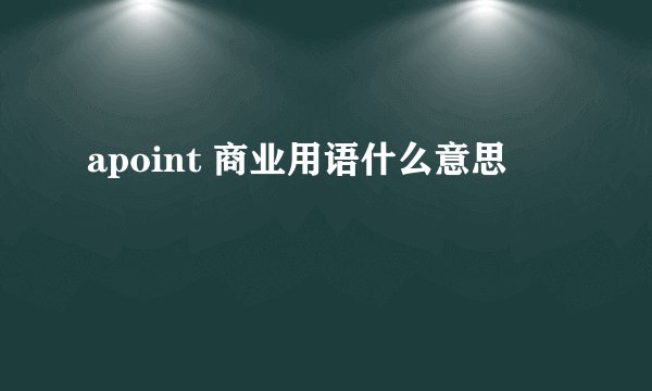 apoint 商业用语什么意思