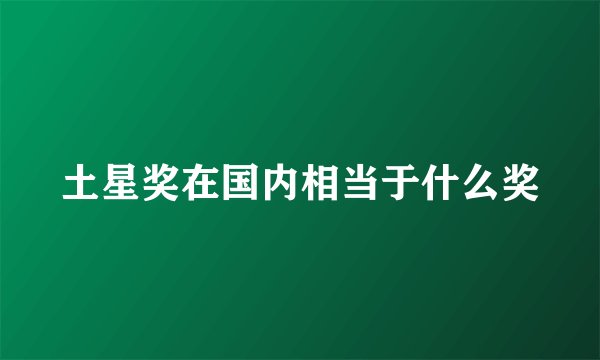 土星奖在国内相当于什么奖