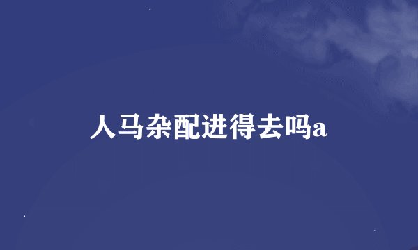 人马杂配进得去吗a