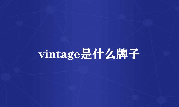 vintage是什么牌子