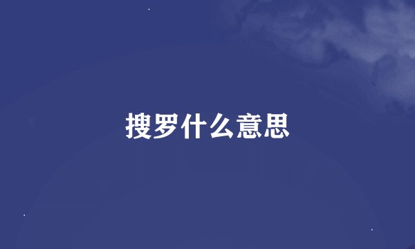 搜罗什么意思