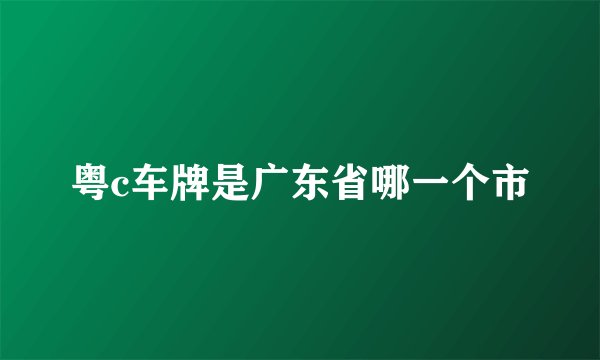 粤c车牌是广东省哪一个市