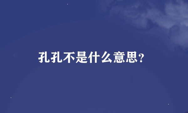 孔孔不是什么意思?