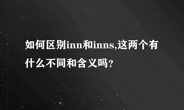 如何区别inn和inns,这两个有什么不同和含义吗？