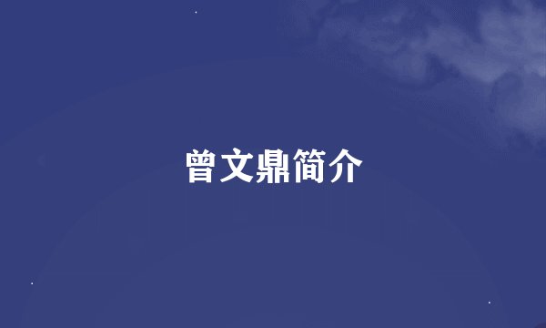 曾文鼎简介