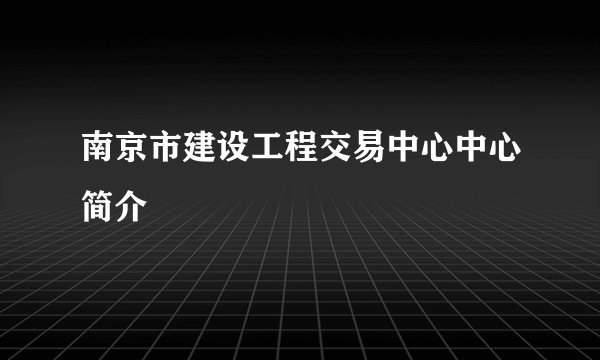南京市建设工程交易中心中心简介