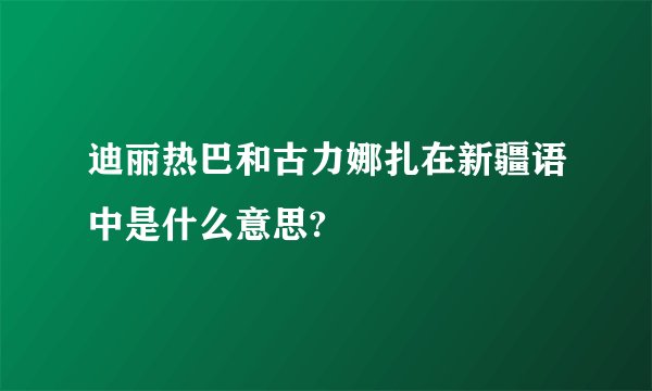 迪丽热巴和古力娜扎在新疆语中是什么意思?